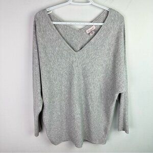 If it were me Knit Drop Sleeve Oversized V-neck Sweater Large
